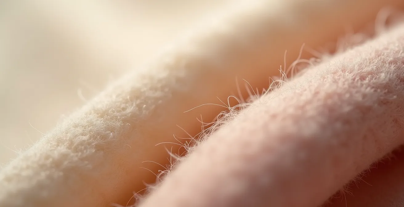 Nahaufnahme feiner Luxusmaterialien wie Kaschmir, Seide und hochwertige Wolle mit wärmem, edlem Licht.