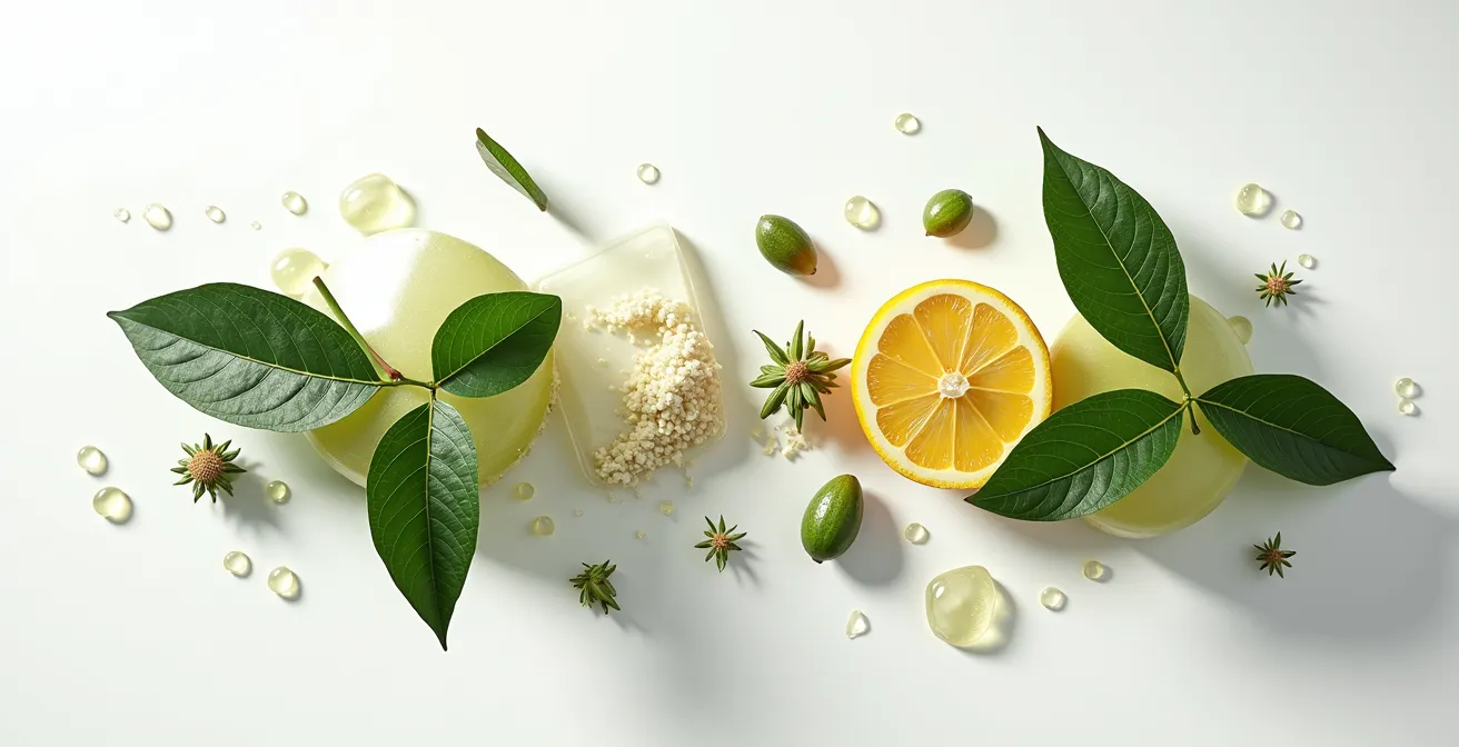 Symbolische Darstellung von irreführenden Werbeversprechen auf Produktverpackungen