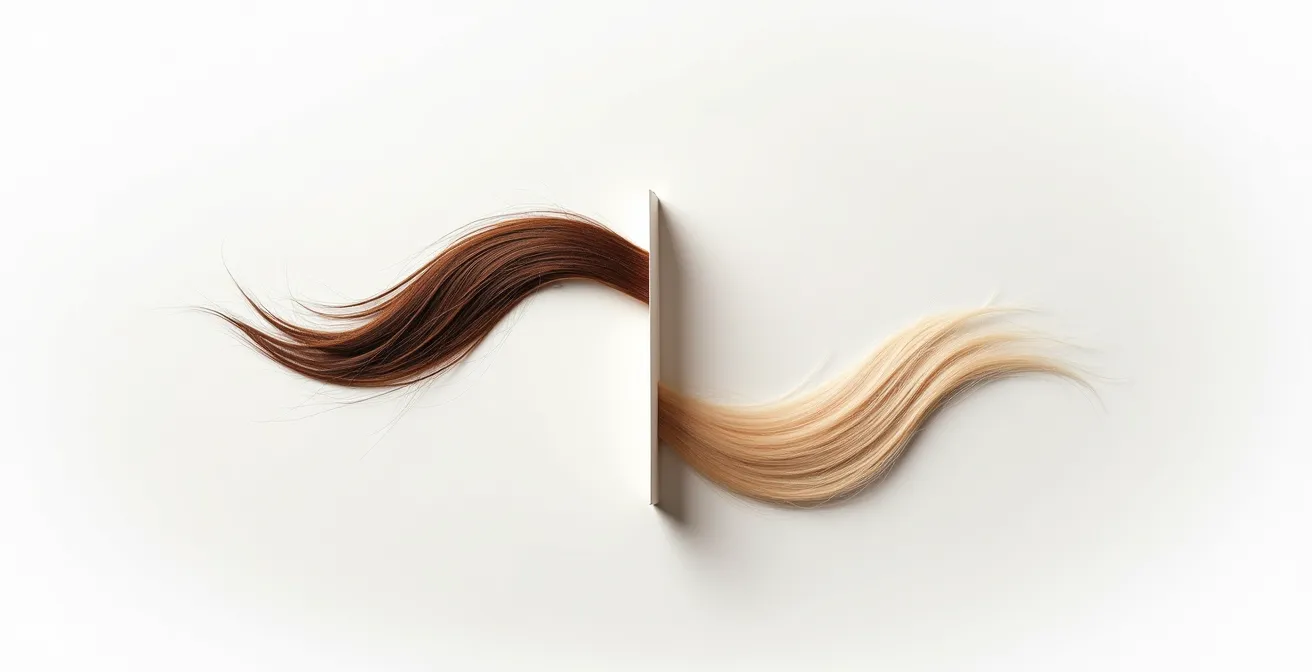 Symbolische Darstellung des Protein-Feuchtigkeits-Gleichgewichts im Haar