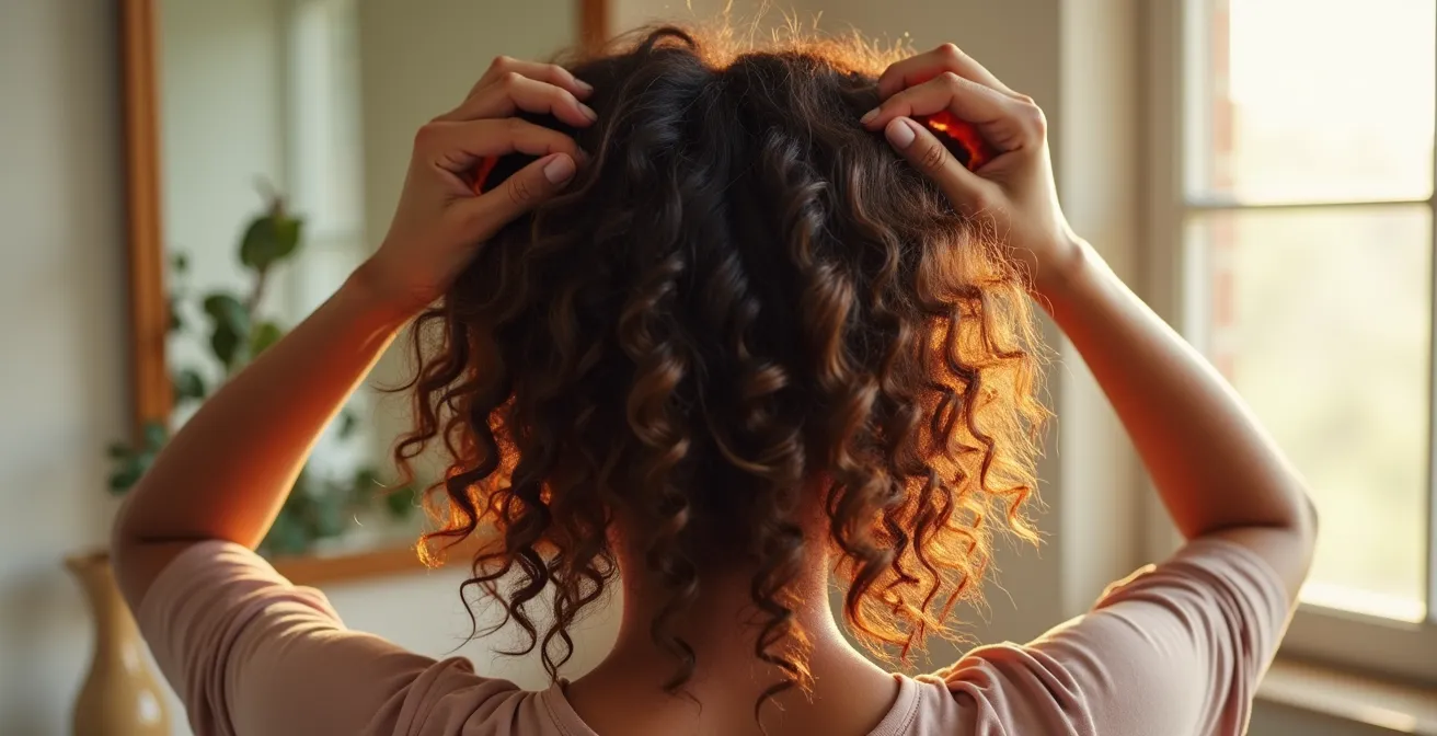 Vergleichende Darstellung von 2B- und 3A-Lockentypen mit unterschiedlichen Stylingprodukten