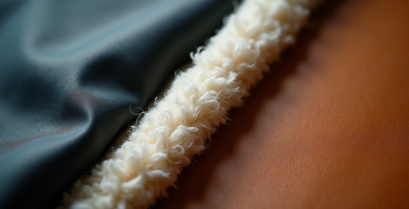 Nahaufnahme verschiedener Outdoor-Materialien in harmonischer Kombination