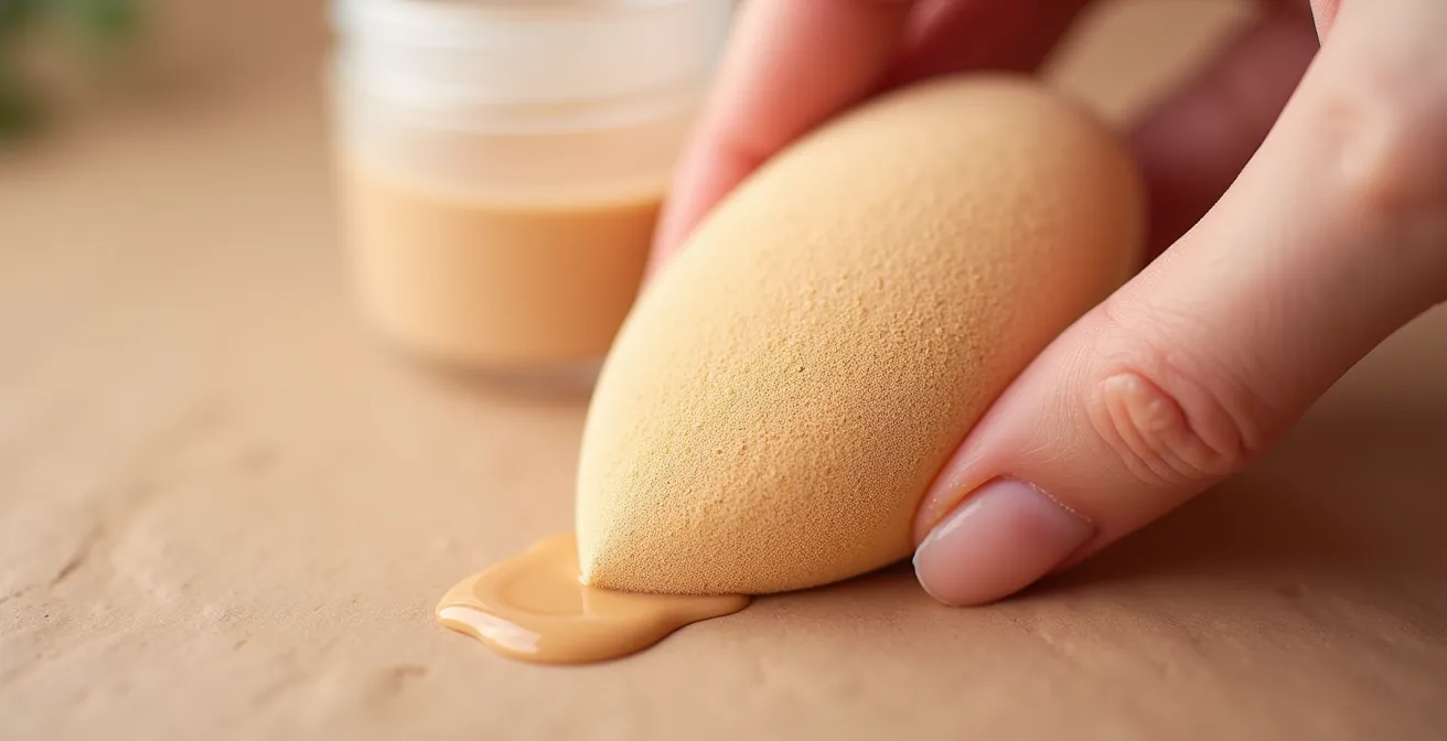 Professionelle Schwammtechnik für Foundation-Auftrag bei trockener Winterhaut