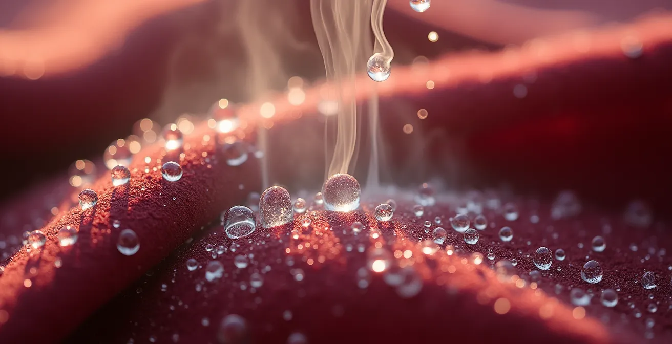 Makroaufnahme von Vintage-Stofftexturen während der Reinigung